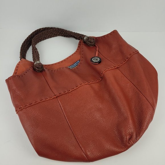 The Sak Indio Sierra Tote Brown Red Leather Large Hobo Bag - Picture 3 of 13